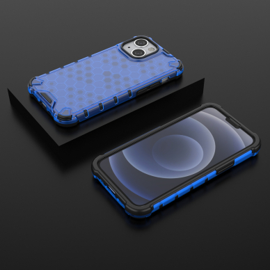 Dėklas Honeycomb Case armor cover with TPU iPhone 13 mini Juodas 12