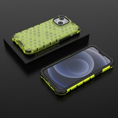 Dėklas Honeycomb Case armor cover with TPU iPhone 13 mini Žalias 12