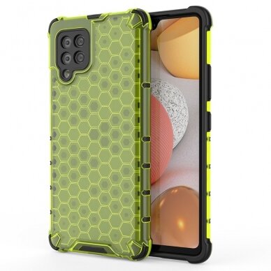 Dėklas Honeycomb Case armor cover with TPU Samsung Galaxy A42 5G žalias