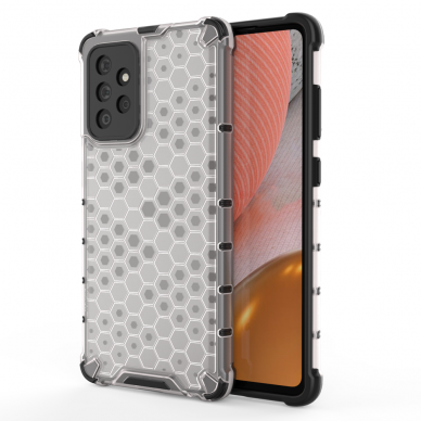 Samsung Galaxy A72 Dėklas Honeycomb Case armor cover with TPU 4G Permatomas