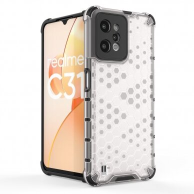 Dėklas Honeycomb case armored Realme C31 Permatomas 1