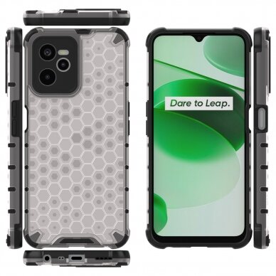 Dėklas Honeycomb case armored Realme C35 Permatomas 17