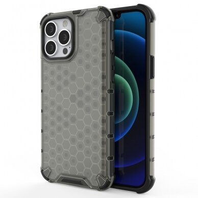 Dėklas Honeycomb Case iPhone 13 Pro Max juodas