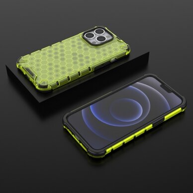 Dėklas Honeycomb Case iPhone 13 Pro žalias 12