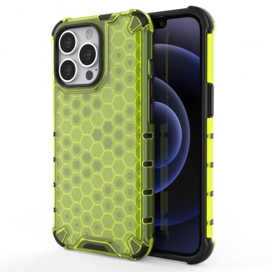 Dėklas Honeycomb Case iPhone 13 Pro žalias