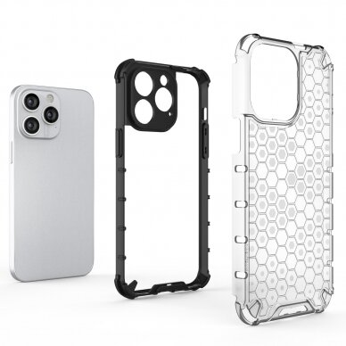 Dėklas Honeycomb iPhone 14 Pro Juodas 2