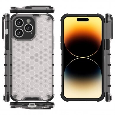 Dėklas Honeycomb iPhone 14 Pro Mėlynas 16