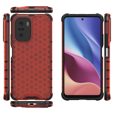 Dėklas Honeycomb Xiaomi Redmi K40 Pro+ / K40 Pro / K40 / Poco F3 Raudonas 1