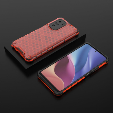 Dėklas Honeycomb Xiaomi Redmi K40 Pro+ / K40 Pro / K40 / Poco F3 Raudonas 2