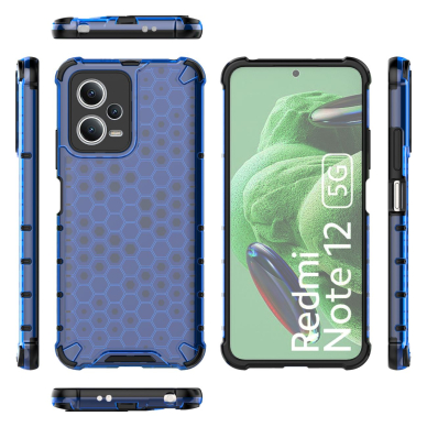 Dėklas Honeycomb Xiaomi Redmi Note 12 5G / Poco X5 5G armored hybrid case Mėlynas 1