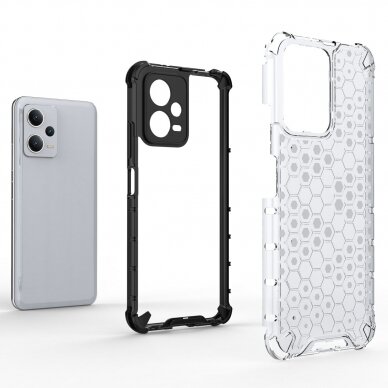 Akcija! Dėklas Honeycomb Xiaomi Redmi Note 12 5G / Poco X5 5G armored hybrid case Mėlynas 4