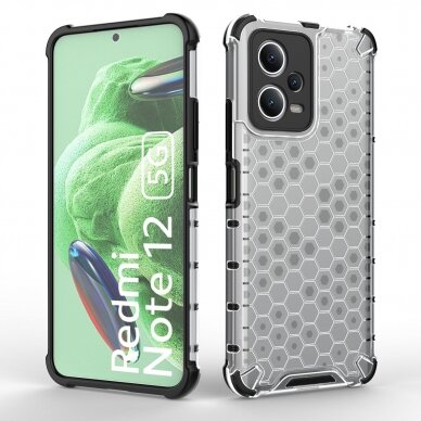 Akcija! Dėklas Honeycomb Xiaomi Redmi Note 12 5G / Poco X5 5G armored hybrid case Mėlynas 5