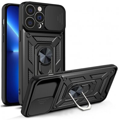 Dėklas Hybrid Armor Camshield iPhone 13 Pro Juodas