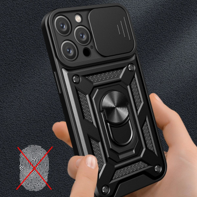 Dėklas Hybrid Armor Camshield iPhone 16 Pro Max  - Juodas 4