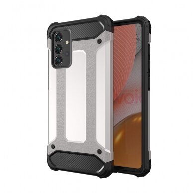 Samsung Galaxy A72 Dėklas Hybrid Armor Case Tough Rugged 4G Sidabrinis