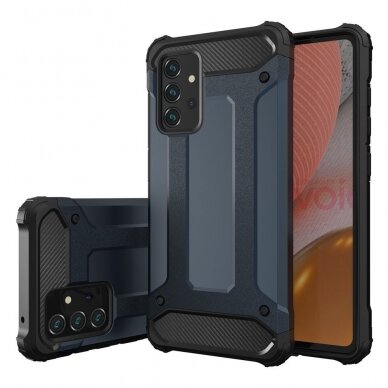 Samsung Galaxy A72 Dėklas Hybrid Armor Case Tough Rugged 4G Tamsiai mėlynas 1