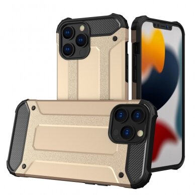 Dėklas Hybrid Armor iPhone 13 Pro Auksinis