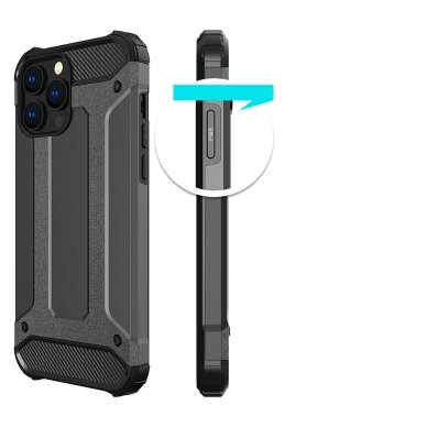 Dėklas Hybrid Armor iPhone 13 Pro Juodas 3