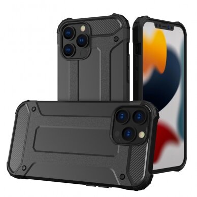 Dėklas Hybrid Armor iPhone 13 Pro Max Juodas