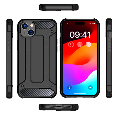 Dėklas Hybrid Armor iPhone 15 - Juodas 7