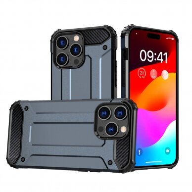 Dėklas Hybrid Armor iPhone 15 Pro - Mėlynas