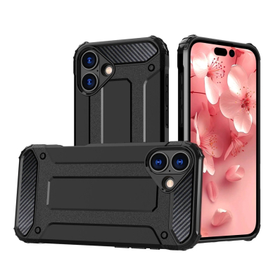 Dėklas Hybrid Armor iPhone 16  - Juodas