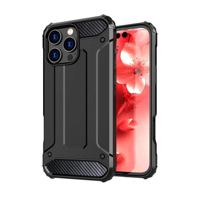 Dėklas Hybrid Armor iPhone 16 Pro  - Juodas 1