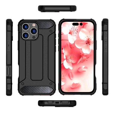 Dėklas Hybrid Armor iPhone 16 Pro Max  - Juodas 4