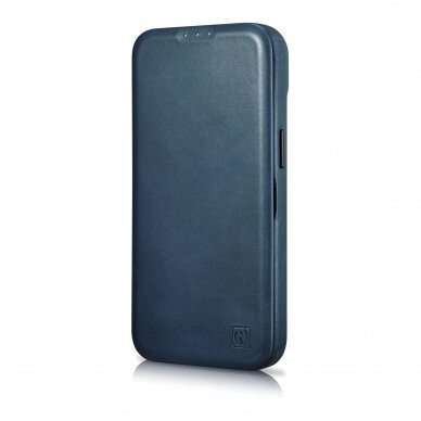 Dėklas iCarer CE Oil Wax Premium Leather Folio Case iPhone 14 Pro (MagSafe) Mėlynas (AKI14220706-BU) 5