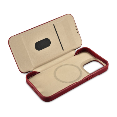 Dėklas iCarer CE Oil Wax Premium Leather Folio Case iPhone 14 Pro (MagSafe) Raudonas (AKI14220706-RD) 16