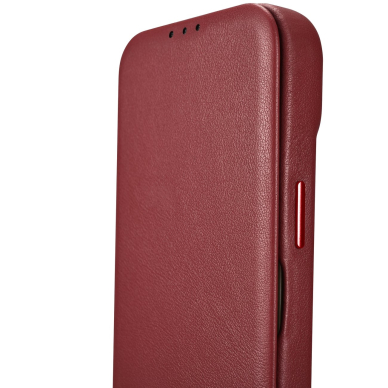 Dėklas iCarer CE Premium Leather Folio Case iPhone 14 (MagSafe) Raudonas (WMI14220713-RD) 13