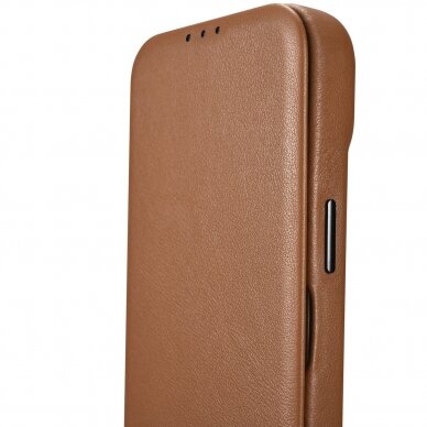 Dėklas iCarer CE Premium Leather Folio Case iPhone 14 (MagSafe) Rudas (WMI14220713-BN) 13