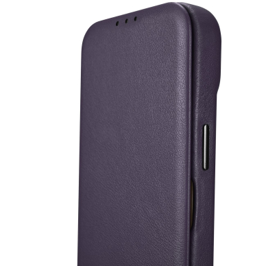 Dėklas iCarer CE Premium Leather Folio Case iPhone 14 (MagSafe) Violetinis (WMI14220713-DP) 13