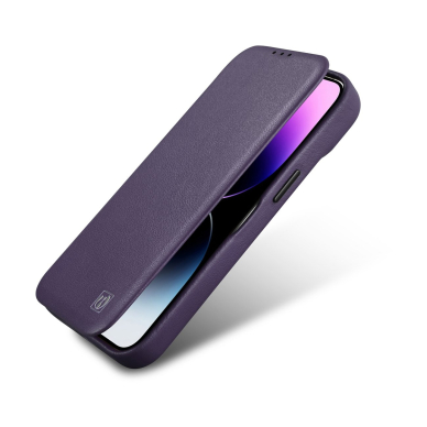 Dėklas iCarer CE Premium Leather Folio Case iPhone 14 (MagSafe) Violetinis (WMI14220713-DP) 8