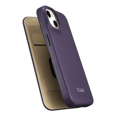 Dėklas iCarer CE Premium Leather Folio Case iPhone 14 (MagSafe) Violetinis (WMI14220713-DP) 9