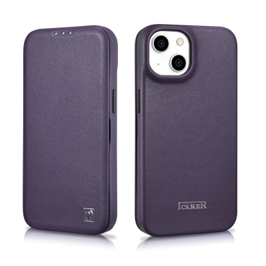 Dėklas iCarer CE Premium Leather Folio Case iPhone 14 Plus (MagSafe) Violetinis (WMI14220715-DP) 27