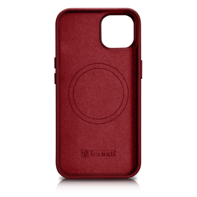 Dėklas iCarer Leather case for iPhone 14 Plus Raudonas (compatible with MagSafe) 2