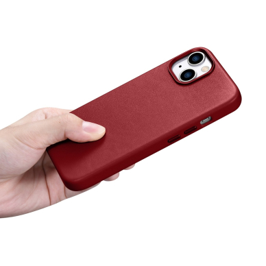 Dėklas iCarer Leather case for iPhone 14 Plus Raudonas (compatible with MagSafe) 20