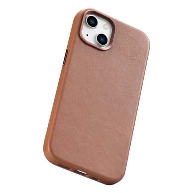 Dėklas iCarer Leather Case for iPhone 14 Plus Rudas (MagSafe Compatible) 11