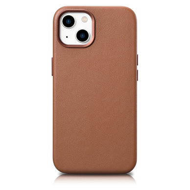 Dėklas iCarer Leather Case for iPhone 14 Plus Rudas (MagSafe Compatible)