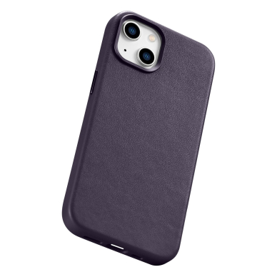 Dėklas iCarer Leather Case for iPhone 14 Plus Tamsiai violetinis (MagSafe Compatible) 11