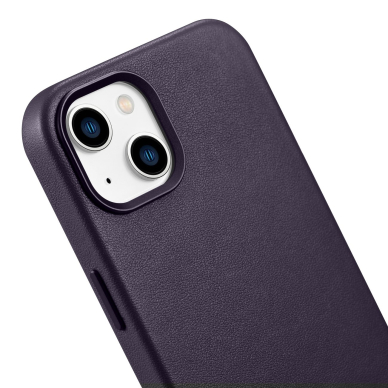 Dėklas iCarer Leather Case for iPhone 14 Plus Tamsiai violetinis (MagSafe Compatible) 7