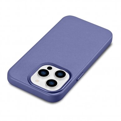 Dėklas iCarer Leather Case for iPhone 14 Pro Max Šviesiai violetinis (WMI14220708-LP) (MagSafe Compatible) 10