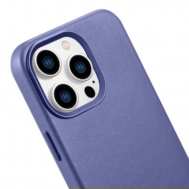 Dėklas iCarer Leather Case for iPhone 14 Pro Max Šviesiai violetinis (WMI14220708-LP) (MagSafe Compatible) 8