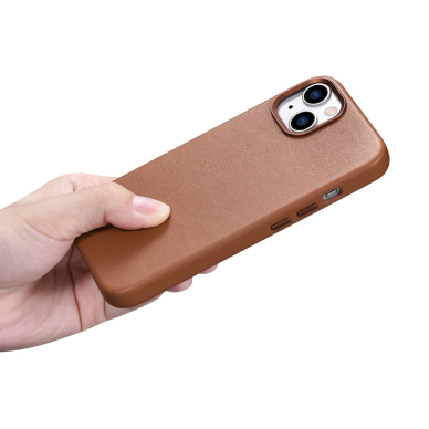 Dėklas iCarer Leather Case for iPhone 14 Rudas (WMI14220705-BN) (MagSafe Compatible) 20