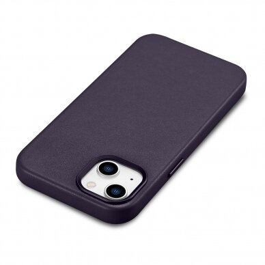 Dėklas iCarer Leather Case for iPhone 14 Tamsiai violetinis (WMI14220705-DP) (MagSafe Compatible) 10