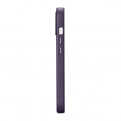 Dėklas iCarer Leather Case for iPhone 14 Tamsiai violetinis (WMI14220705-DP) (MagSafe Compatible) 5