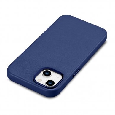 Dėklas iCarer Leather cover for iPhone 14 Mėlynas (WMI14220705-BU) (MagSafe compatible) 11