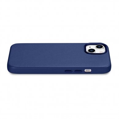 Dėklas iCarer Leather cover for iPhone 14 Mėlynas (WMI14220705-BU) (MagSafe compatible) 9