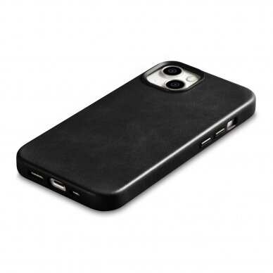 Dėklas iCarer Oil Wax Premium Leather Case iPhone 14 (MagSafe) Juodas (WMI14220701-BK) 8